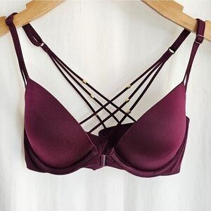 Victoria's Secret Very Sexy Burgundy Smooth Pushup Bra 32C